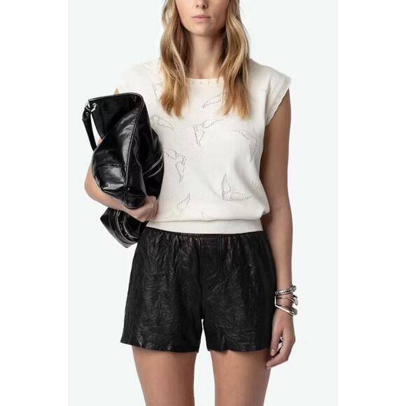 Zadig & Voltaire Emmyl Wings Sweater Tank in Ecru M - Picture 1 of 5